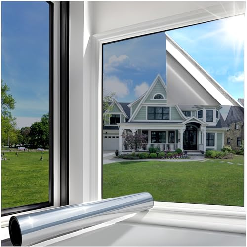 Lifetree Fensterfolie Spiegelfolie Hitzeschutz 90x300cm Silber