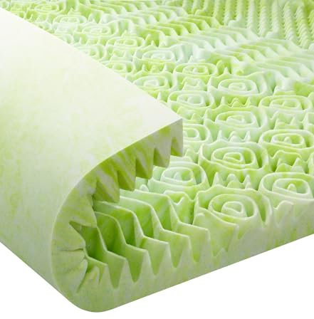 3 Inch Memory Foam Mattress Topper Queen, 7-Zone Egg Crate Mattress Topper Queen for Back Pain, Gel Cooling Egg Crate Foam Pad, Slow-Rebound Bed Topper, Pressure Relief Mattress Pad Mattress Toppers
