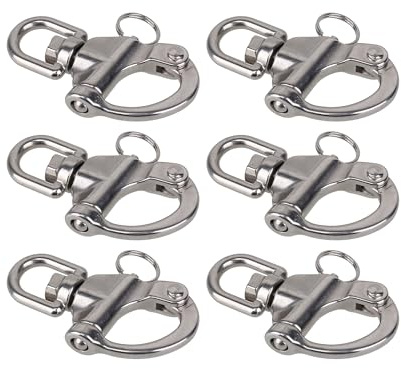 BQLZR Grillete giratorio de acero inoxidable para barco marino de 2.36 pulgadas, paquete de 6