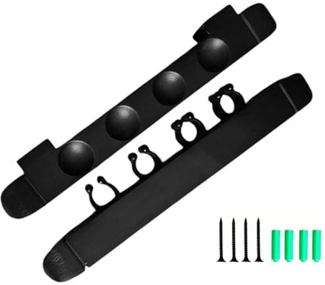 Pool-Queue-Rack, Wandhalterung, 4 Queue-Clips, Hartholz, Billard-Queue-Rack, Hartholz, Billard-Queue-Rack, stabiles und stilvolles Pool-Queue-Stick-Rack, Billardzubehör für die Wand