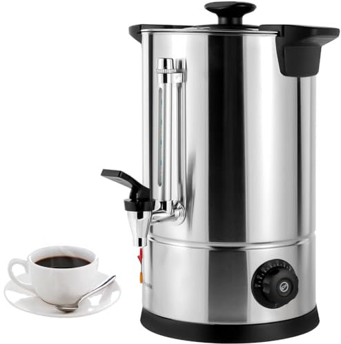 TsoLay Coffee Urn, 8L Hot Water Dispenser, Large Commercial Coffee Machine with Faucet and Percolator, Stainless Steel Material, Temperature Adjustable(86-230°F), for Home Restaurant Use