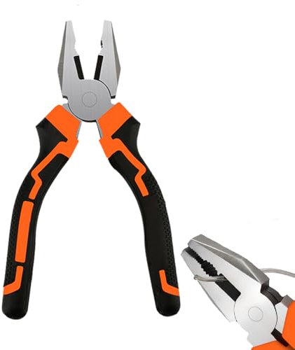 Combination Pliers 8 Inch Multipurpose Heavy Duty Lineman Tools Steel High Leverage Pliers with Soft Grip for Cutting Crimping Wire Twisting Pulling Nails Removing