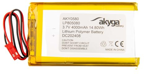 Batterie au Lithium polymère LP805080 3,7 V 4000 mAh AKYGA AKY0580 Li-Po PCM JST 2 Broches Connecteur 2,54 15 cm