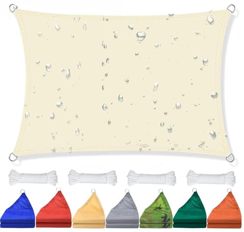 ZHJSHOU 1mx1.5m Vela Ombreggiante Impermeabile Rettangolare Telo Ombreggiante Esterno, 95% Protezione UV Tenda da Sole per Esterno Con corda per Giardino,Balconi,Terrazza