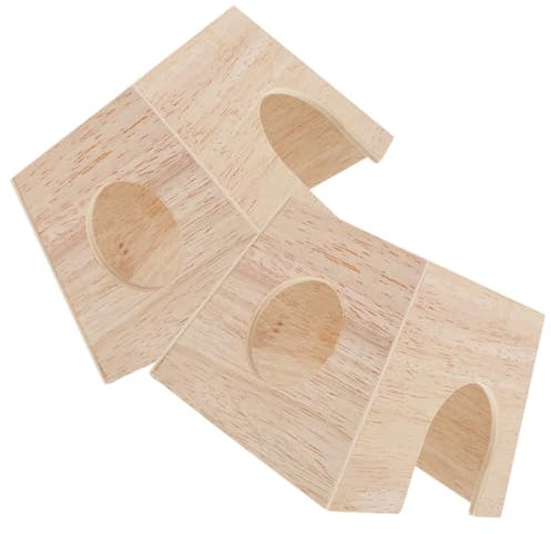 ROMISBABA 2pièces Maisons Bois pour Petits Animaux De Cachette Polyvalente pour Cochons Et Hamsters Nid Douillet Et Sécurisé pour Rongeurs