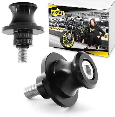Area1 Universal CNC Motorradständer Aufnahme Schwingenadapter M10x1.5mm Schwingenaufnahme Aluminium (Schwarz) (M10x1.50mm)