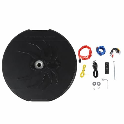 Gearwell Subwoofer de llanta de Repuesto, Altavoz de bajo Alimentado con Control Remoto Compatible con un de Audio de vehículos de 12 V, reemplazo de subwoofer de 4 ohmios Activo