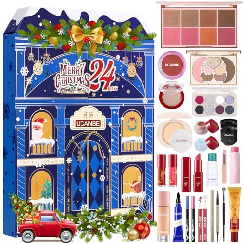UCANBE XXXL Ultraal Luxueus Adventskalender Makeup 2025 Beauty,24 Tage Premium Make Up Adventskalender,Weihnachts-Geschenkbox mit einem kompletten Kosmetikset | 24 Tage Premium Make Up Adventskalender,Weihnachts-Geschenkbox mit einem kompletten Kosmetikset