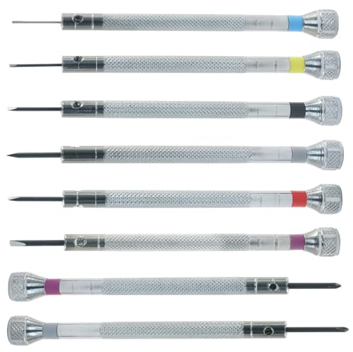 LifCratms 8 Pcs Micro Screwdriver Set, 0.6-1.6 mm, Precision Screwdriver for Watch Repair, Eyeglasses Repair, Jewelry Work, Electronics Repair