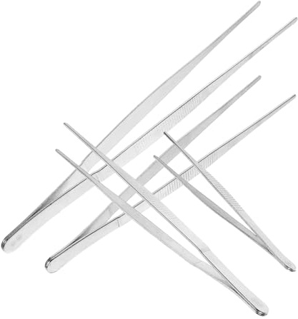 CLISPEED 4Piezas Pinzas Inoxidable para Jardinería de Pinzas Largas de Herramientas de Bricolaje para Suculentas y Bonsáis Accesorio Portátil y de Usar