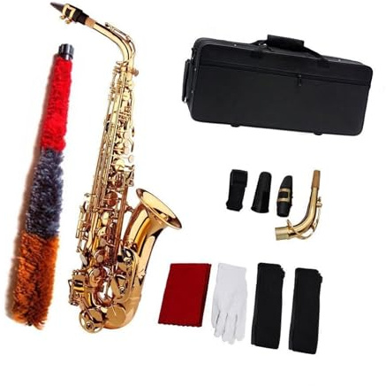 Goldlackiertes Professionelles Altsaxophon E Altsaxophon Professionelles Übungsinstrument Für Erwachsene Für Anfänger