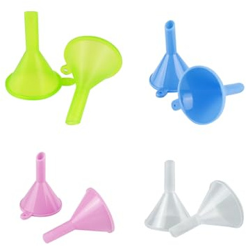 8 Mini Entonnoir,PP Sans BPA pour Huiles Parfums Lotions et Cosmétiques Un Outil Polyvalent Pour la Cuisine et le Laboratoire Disponible en 4 Couleurs (Vert,Bleu,Rose,Blanc)