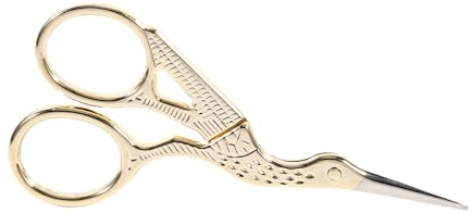 ZDETGU Bastelschere aus Edelstahl – Schere Zum Nähen, Sticken und Nähen – Griffe in Kranichform für Bequemes Schneiden – Ideal für Stofffäden und Heimwerkerarbeiten – Nähwerkzeug (GOLD)