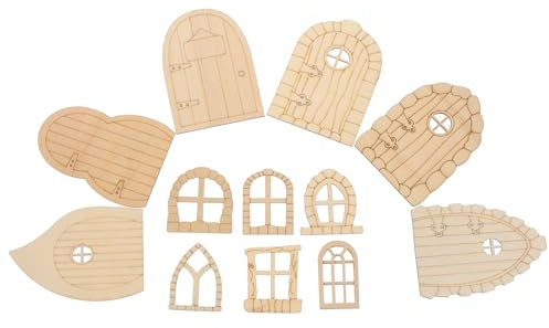 Portes de Jardin Féerique en Bois Diy, Lot de 48, Mini Décor | Peinture à L’huile, Surface pour Écrire, Style Simple Vintage, Chambre D’garçon et Filles, Loisirs Créatifs