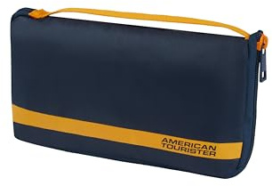 American Tourister - Kofferschutzhülle L, Faltbare Kofferhülle, Reisekoffer Schutz, 71 x 50 x 30 cm, Blau/Orange