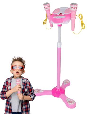 Microfono Karaoke per Bambini,Macchina Per Karaoke Con Musica - Set Di Gioco Con Asta Per Microfono, In Piedi Per Bambini, E Giocattoli Microfonici Con Supporto