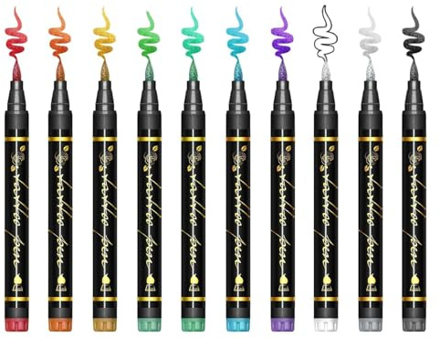 Marcatori per il corpo – Marcatori per tatuaggi temporanei | Pennarello temporaneo 10 colori | Articoli per feste lavabili per adolescenti, donne, uomini, bambini | Festival di Halloween Cosplay Diseg