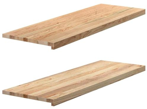 Solid Oak Window Sills, Untreated, Natural Display Ledge, 120 x 40 x 2 cm, 2 Pcs