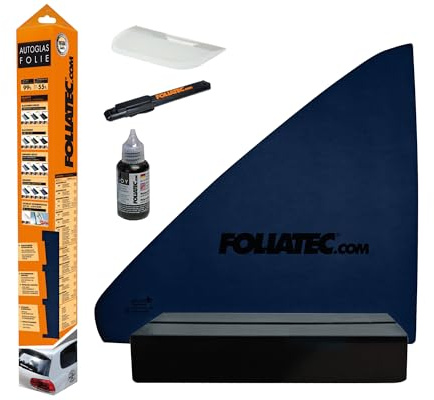FOLIATEC Scheibentönungsfolie Tönungsfolie für Autoscheiben, Midnight Superdark, 51x152cm + 76x152cm, mit ABG, 95% Verdunkelung