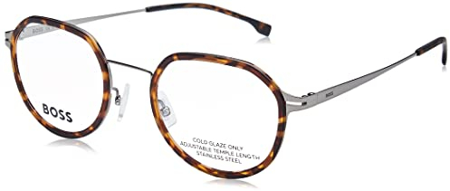 GIORGIO ARMANI HUGO BOSS Boss 1428 Brille, Matte Dark RUTHENIUM Havana, 51 für Herren, Matte Dark Ruthenium Havanna, 51