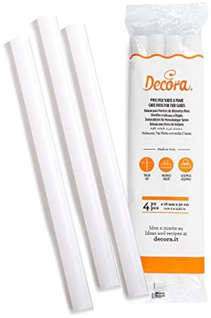 Decora 9260157 4 Plastic Rods For Tier Cake Ø 18 Mm X 30 Cm