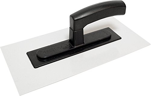 HAROMAC Glättekelle Made in Germany, aus ABS-Kunststoff, 280x140x3mm, graues Blatt & Schwarze Stütze, Profiqualität, Glätter, Traufel, Glättescheibe