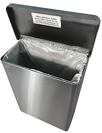 Hygiene-Servietten-Behälter, Oberflächenmontage, Stahl, Maße (B x H x T): 19 x 24 x 10 cm (Edelstahl)