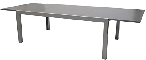 Gartentisch Aluminium 180/240x100cm Ausziehtisch Glasplatte Tisch Gartenmöbel