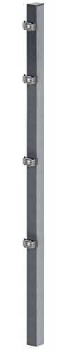 Alberts 677329 Zaunpfosten mit Klemmlasche | feuerverzinkt, anthrazit kunststoffbeschichtet (RAL 7016) | Länge 1000 mm | 60 x 40 mm
