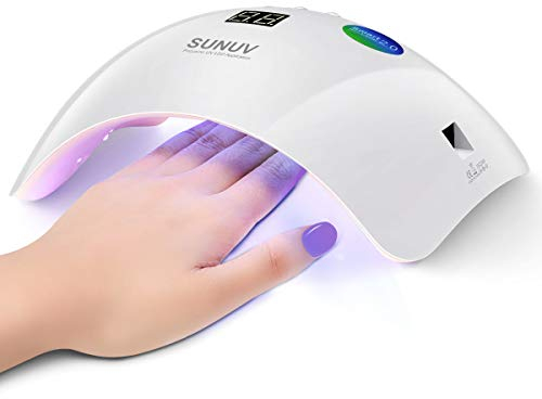 SUNUV UV LED Nagellampe für Gelnägel mit 30, 60, 99s Timer-Einstellungen, Automatischer Infrarotsensor, LCD-Display, Geeignet für Zuhause und Salon, Geschenk für Frauen