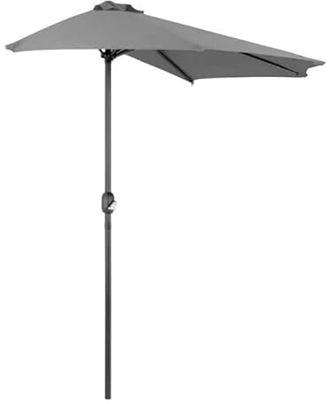 GDLC Ombrelloni Alluminio da Muro Mezzaluna - Colore Grigio L.300XP.150XH.250 cm. con palo da 38mm