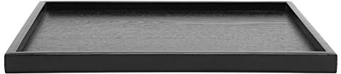 Bandeja de Té de Madera, Bandejas Rectangulares Negras, Bandeja para el Desayuno Servir Comida para Café Aperitivos, Plato para Desayuno en la Cama, Almuerzo, Cena, Restaurante,Fiesta(36x27cm)