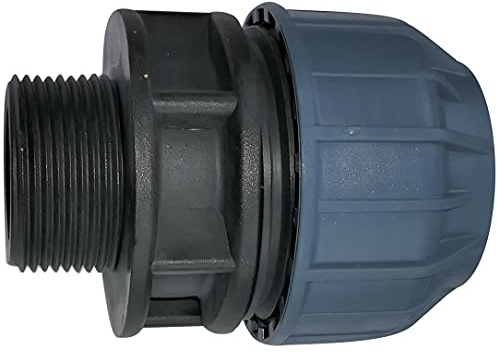 AERZETIX - C51910 - Manguito/adaptador roscado - reductor de compresión recto - conexión rosca macho 1 1/4'' - para tubería de agua Ø40mm - en polipropileno - conector/reparador