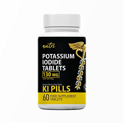 Potassium Iodide Radiation Tablets 130 mg - (60 Tablets) EXP 10/2032 - Ki Pills Potassium Iodine Tablets for Radiation - Potassium Iodine Pills YODO Naciente, Anti Nuclear Fallout Pills