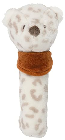 Nattou Peluche sonajero leopardo de las nieves Jungo, Aprox. 15 cm, Vegano, Boris & Jungo, Blanco