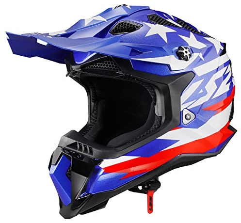 LS2 Helmets MX-Off Road Subverter Evo Helmet (United Gloss Red/White/Blue - Large)