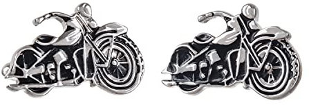 Une paire de boutons de manchette classiques de moto et de pilote dans une boîte de boutons de manchette GS, M, Métal, Pas de gemme