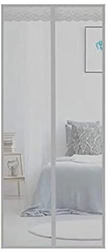 Balkon-Garten-Moskitonetz-Vorhang, 80x245cm, Magnetischer Tür-Moskitovorhang, einfach zu montieren, personalisierbar, Grau