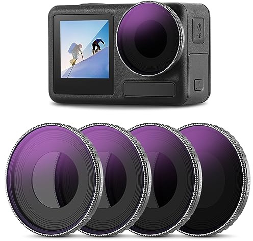 NEEWER ND Filter Set kompatibel mit DJI Osmo Action 5 PRO/Action 4, 4er Pack ND8/PL ND16/PL ND32/PL ND64/PL ND/CPL Filterset Action Kamera Zubehör, mehrfach beschichtetes HD optisches Glas/Alu Rahmen