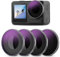 NEEWER ND Filter Set Compatible with DJI Osmo Action 5 PRO/Action 4, 4 Pack ND8/PL ND16/PL ND32/PL ND64/PL ND/CPL Filters Kit Action Camera Accessories, Multi Coated HD Optical Glass/Aluminum Frame