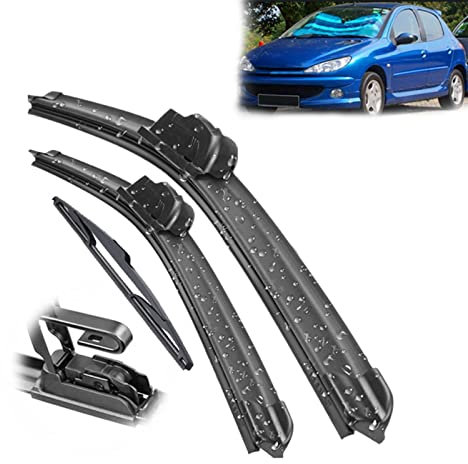 Für Peugeot 206 Schrägheck 2001–2006 Wischer Vorne Und Hinten Wischerblätter Set Kit Windschutzscheibe Windschutzscheibe Fenster 26 16 14 Windschutzscheibe