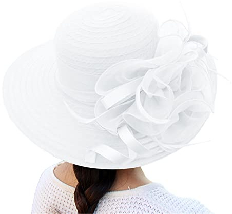 Sonnenhut Damen Elegante Organzahut Blumen Party Hut Hochzeit Sonnenhut Fascinator Hut Sommerhut Bowler Hut Frauenorganza Hut Tea Party Hochzeit Sonnenhüte Damenhut Kirche Hochzeit Party Strand