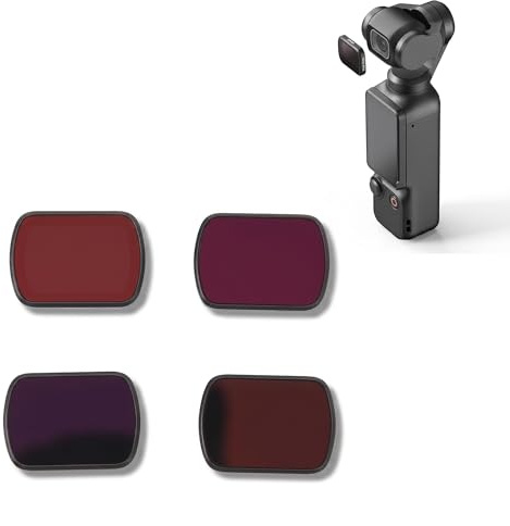 Magnetic ND Filters Set for Osmo 3, 4 Pack ND16 ND64 ND256 ND1000 Filter, Aluminum Alloy Frame, Multi Coated, Action Camera Accessories