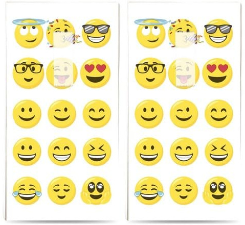 20 einzelne Taschentücher Kinder Emojis. 2 Packungen mit 10 einzelnen Papiertaschentücher bedruckt als Geschenk.