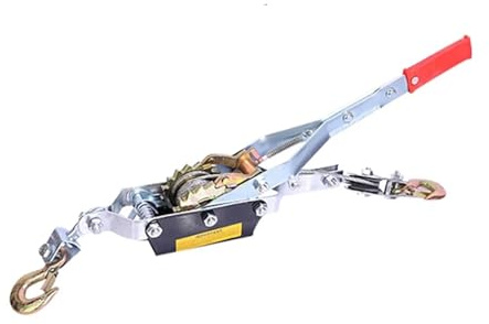 OUHFCASN Verricello da tiro 1T 2m Cavo Metallico Tenditore Manuale Cricchetto Doppio Gancio Tenditore Argano Fissaggio Corda Tenditore Corda for Carico Auto Ideale per Il Salvataggio di Veicoli