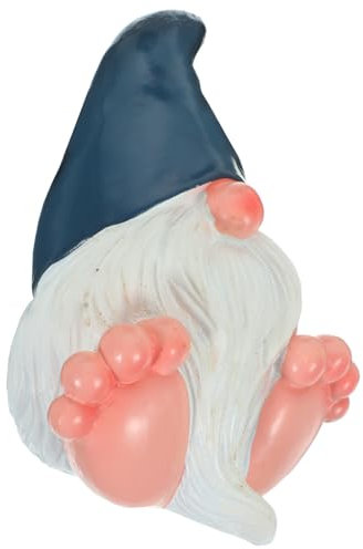 Cabilock Statuette de GNOME de Jardin Bleu en Résine, Décor Miniature