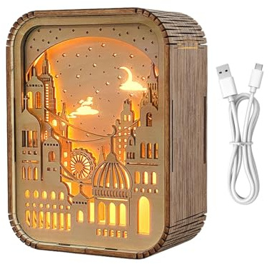 Luz nocturna rompecabezas, lámpara de noche rompecabezas de madera, lámpara de noche LED de madera Puzzles, rompecabezas de madera estéticos y artísticos, luz nocturna para sala de estudio, sala de
