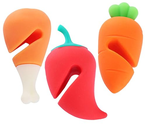 Pot Lid Lifter - 3 Heat Resistant Silicone Leak Caps | Boil Protection Pot Lid Holder, Food Shaped Kitchen Gadget, Lifter