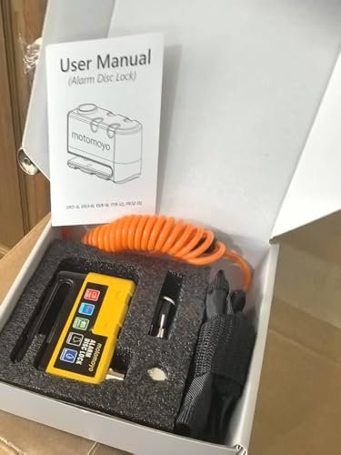 Bloccadisco Moto Allarme 110dB - Lucchetto Antifurto Impermeabile con Cavo 1.5m e Borsa, Blocca Disco Rinforzato per Moto, Bici, Scooter, Accessori Sicurezza Anti-Furto