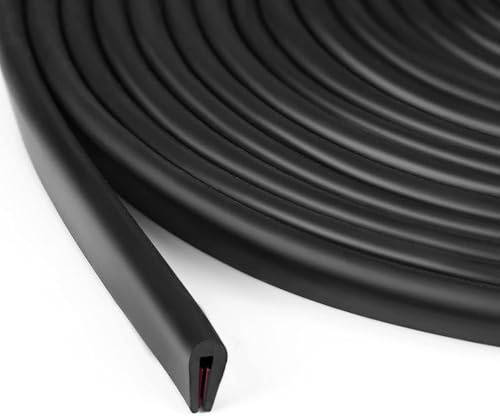 FOGARI Kantenschutzprofil 3 mm X 3 M, Gummiversiegelter Kantenschutz, SchalldäMmung Von AutoinnenräUmen, Rahmenschutz U-FöRmiger Gummikantenschutz FüR Bleche, TüRen, Luken,Tischecken, Etc (3mm X 3M)